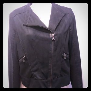 Women’s Black Faux-Suede Motorcycle Jacket